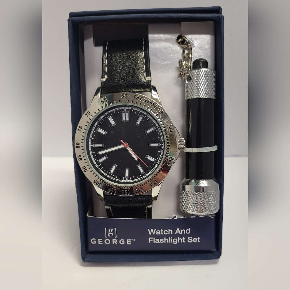 NIB George silver ⌚️ watch black band